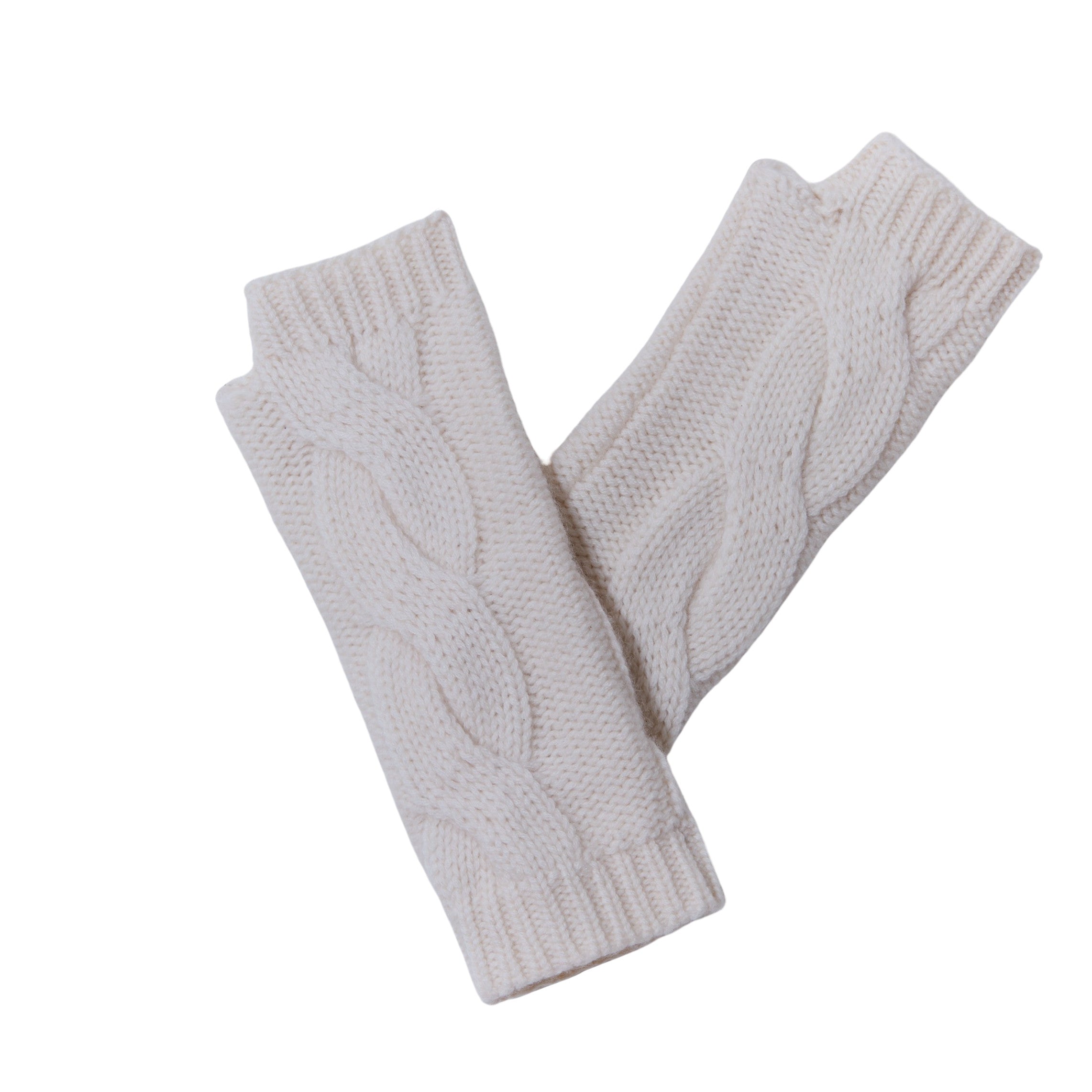MITAINES CABLE ECRU